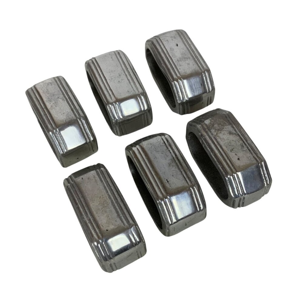Wilton Columbia PA Mulberry Hill 6 Napkin Rings Set Octagonal Pewter Table Decor